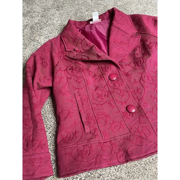 Petite Sophisticate Blazer Womens Petite Pink Magenta Button Size Large - Picture 1 of 7